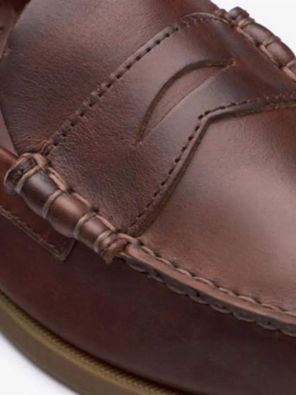 Sebago Dolphin penny mocassins in Waxed Brown Gum leather